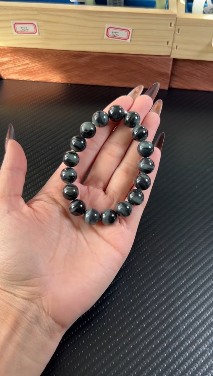 未镶嵌手串和田玉若羌毛毛矿微色差卡12Q