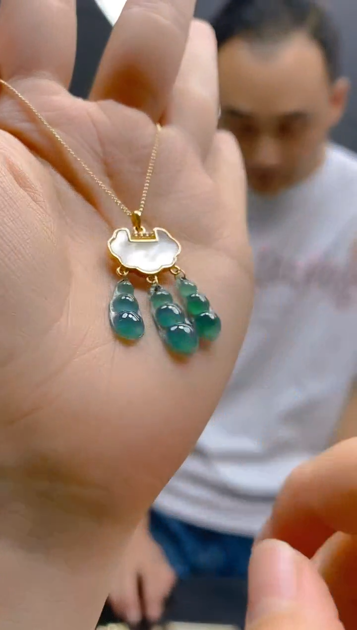 【闪购商品】翡翠耳饰合金0296翡翠锁骨链