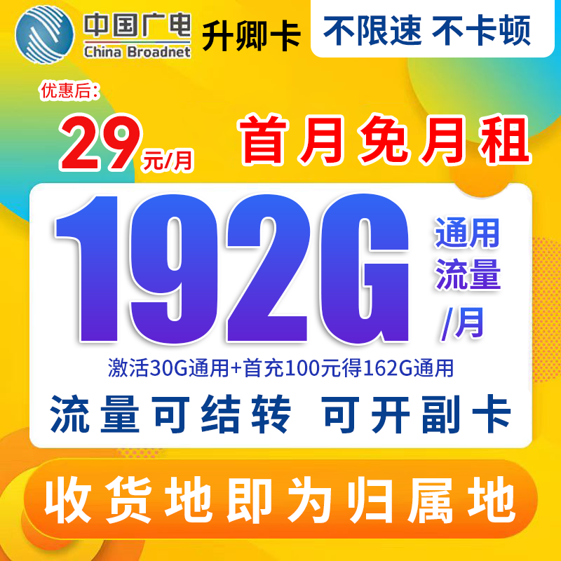 广电正龙流量卡电话卡5G流量网络全国通用流量手机卡5G信号