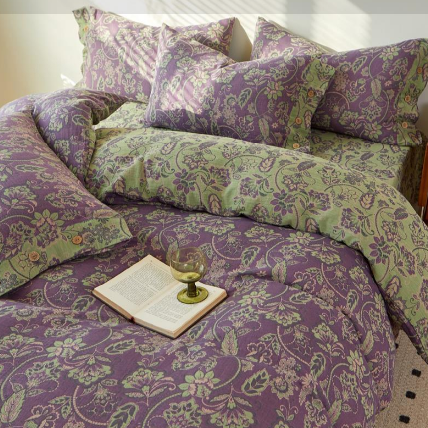 秋冬新款亲肤棉双层纱被罩--美好旋律高端高档上档次被套复古加厚