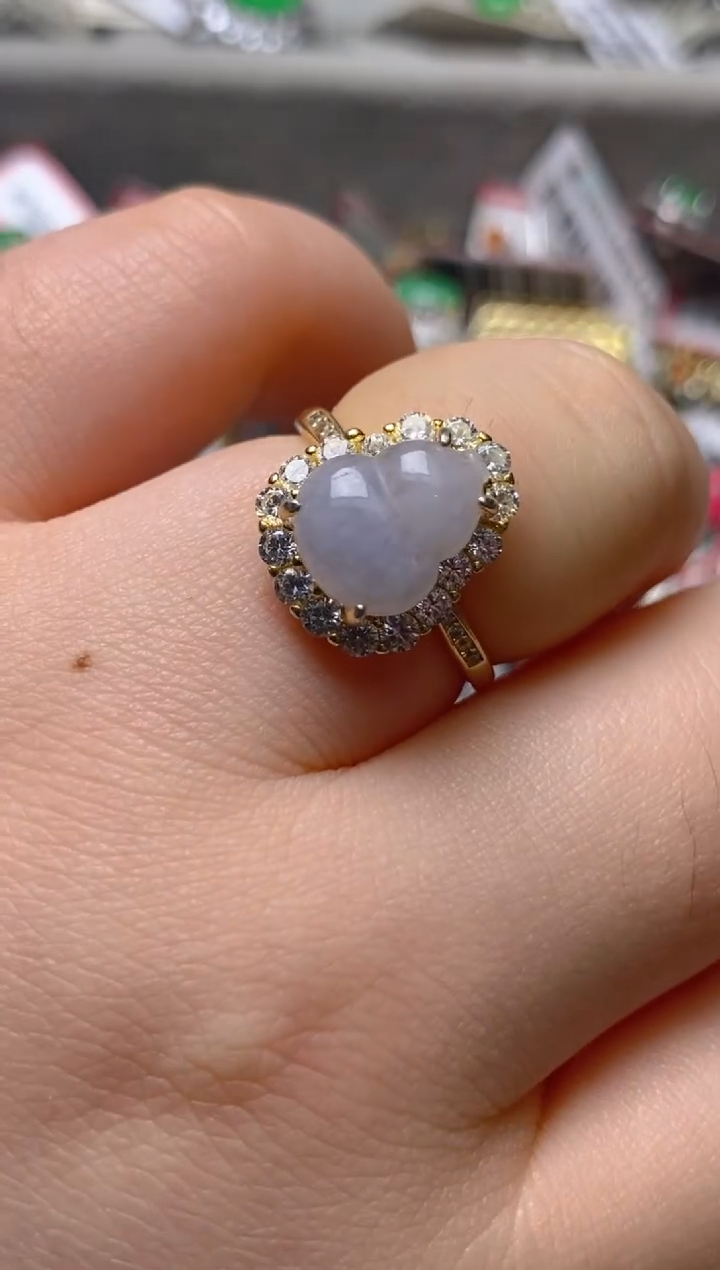 银S925镶嵌戒指翡翠百内无证书