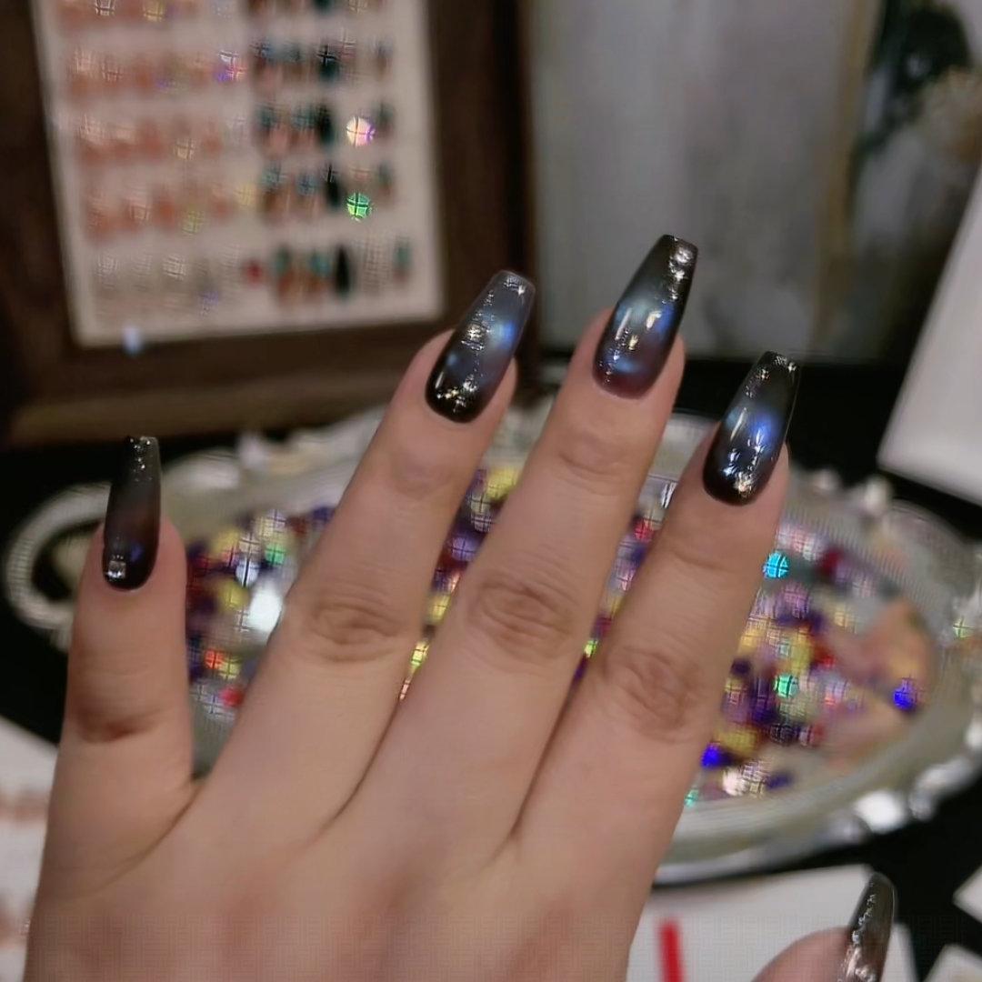 【永夜星河】追光玻璃珠猫眼纯欲手工穿戴甲可拆卸手指甲美甲