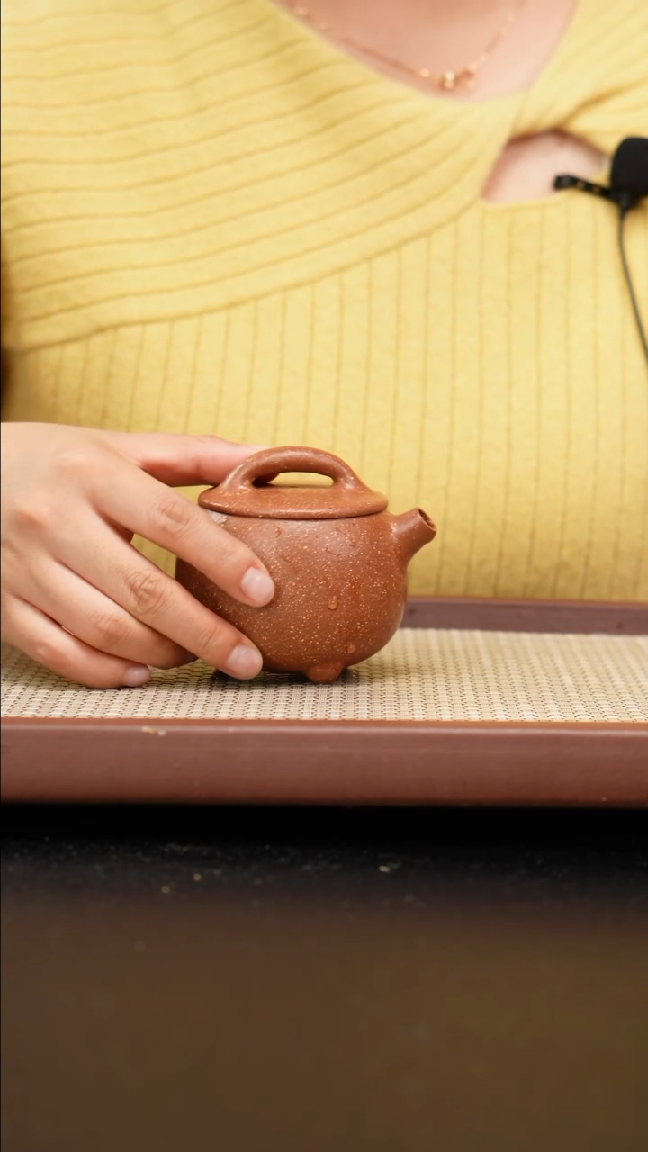 【闪购商品】紫砂茶壶红朱段憨瓢170