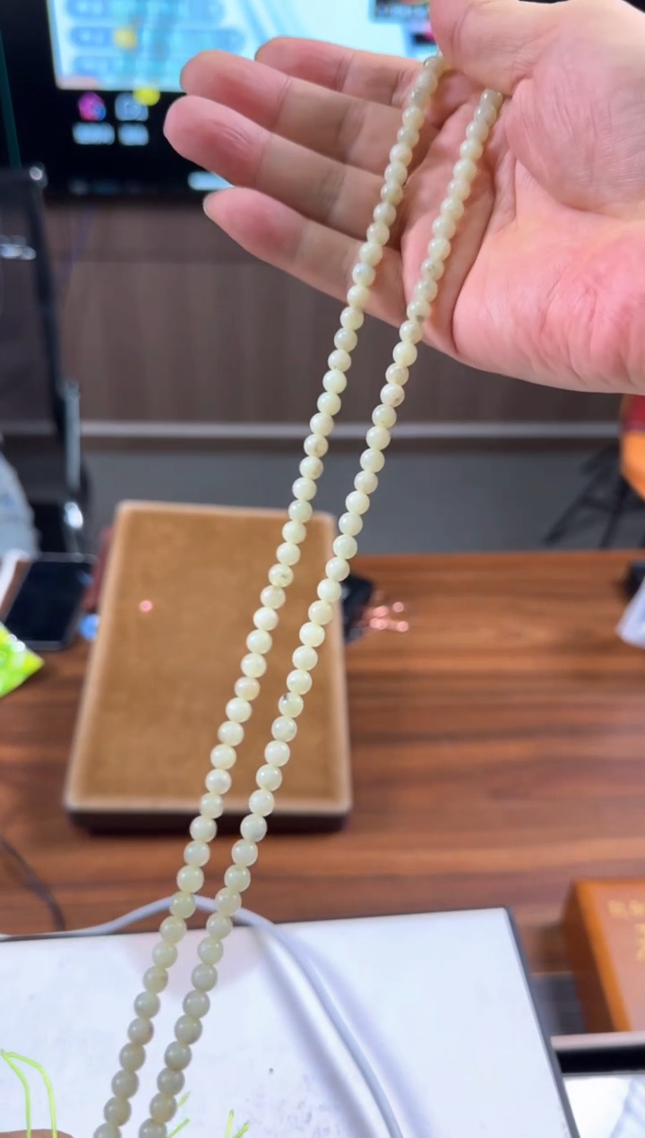 和田玉未镶嵌项链108项链