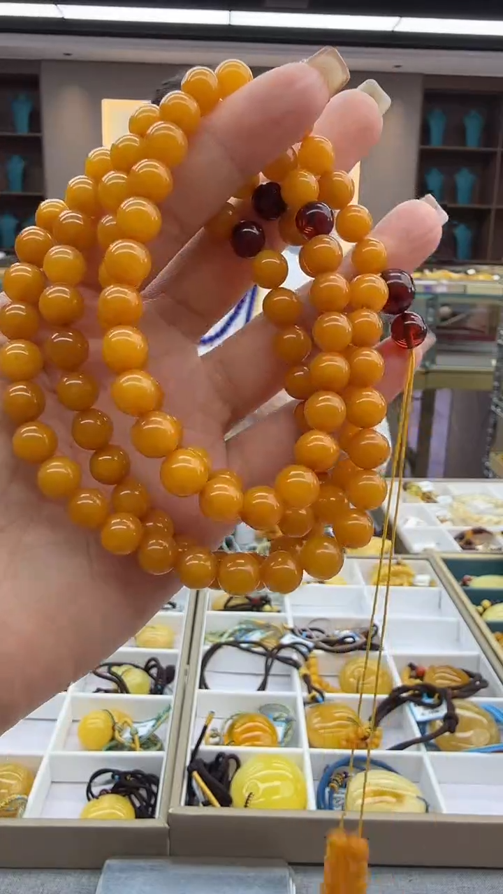 琥珀颈饰未镶嵌170秒拍号 假一罚三 8mm