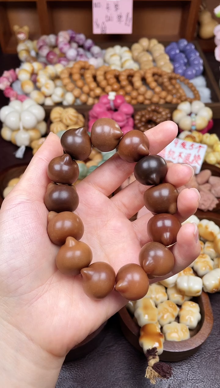 手串菩提根/象牙果Q菩提根深巧猫猫头单圈