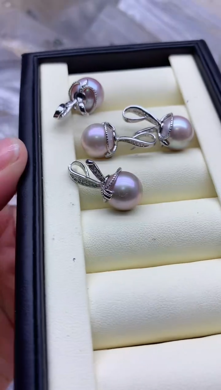 【闪购商品】淡水珍珠吊坠(不含链)银S925镶嵌多发其一