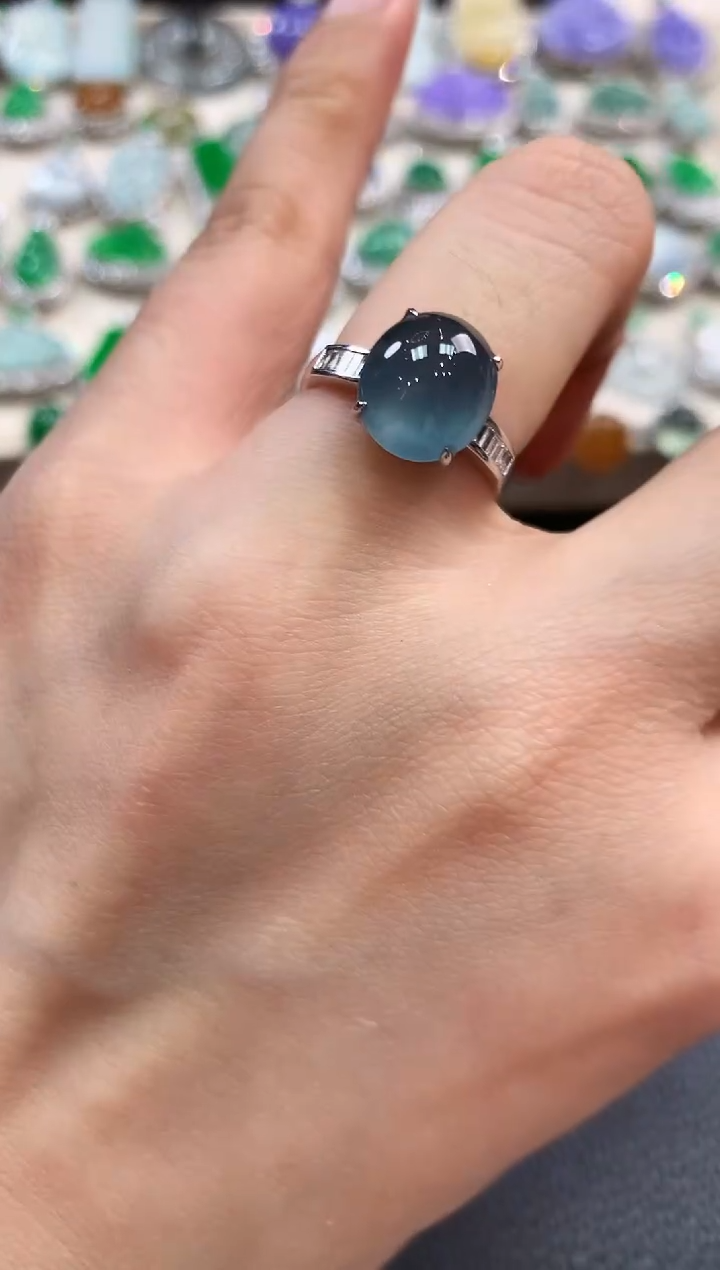 【闪购商品】翡翠戒指18K金镶嵌m19