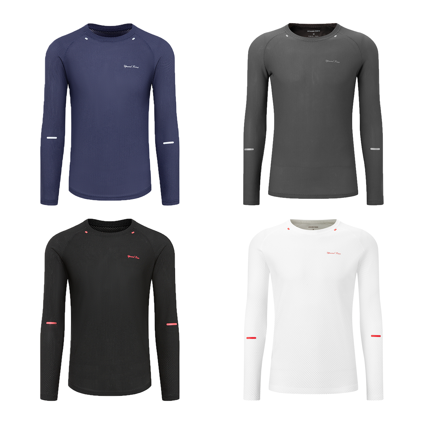 UPWARD FORCE 向上力量 网眼透气高弹运动T恤男显大健身训练长袖