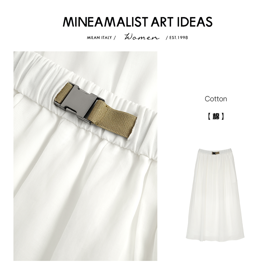 MINEAMALIST ART IDEAS高腰中长半身裙ZY965