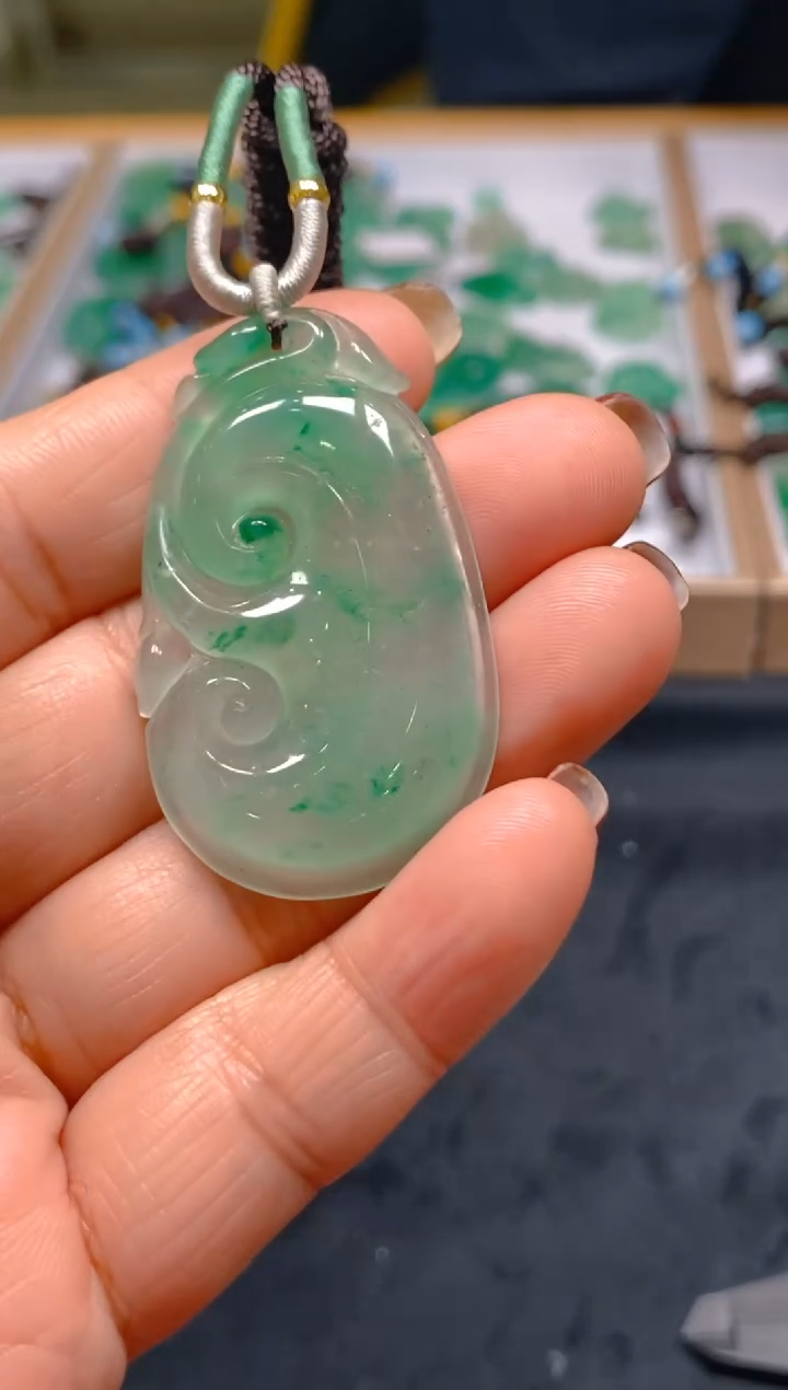 【闪购商品】石英质玉颈饰未镶嵌冰美人非洲翠012