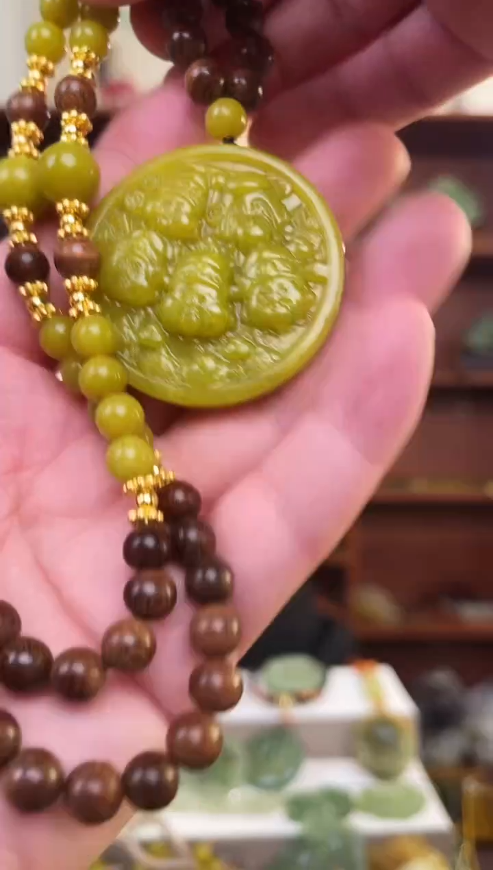 未镶嵌蛇纹石玉颈饰多样性发货拍一发一