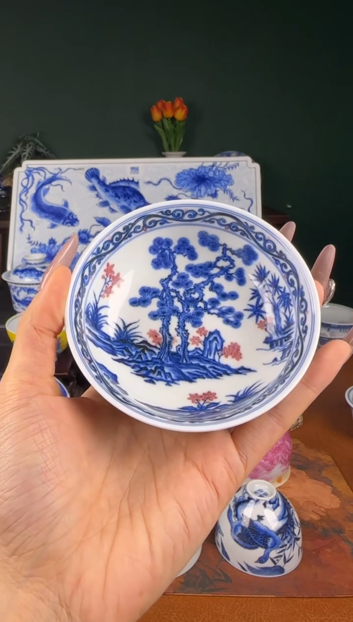 杯勤义堂。松竹梅。 杯杯