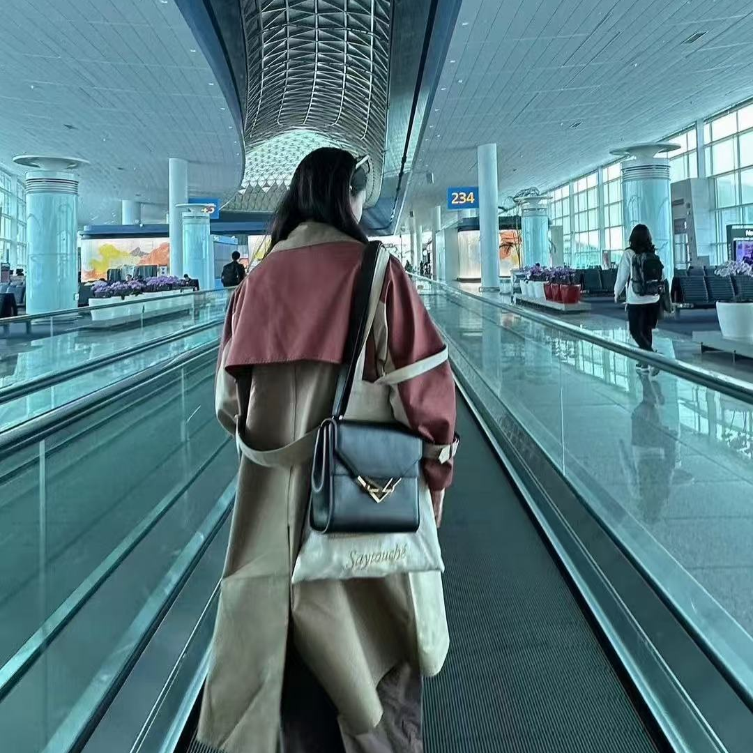 全新未使用 MaxMara 魔方JT 早春双面拼色休闲风衣外套