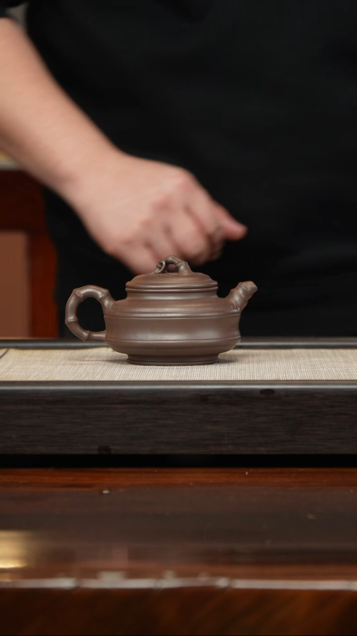 【闪购商品】紫砂茶壶双线竹鼓