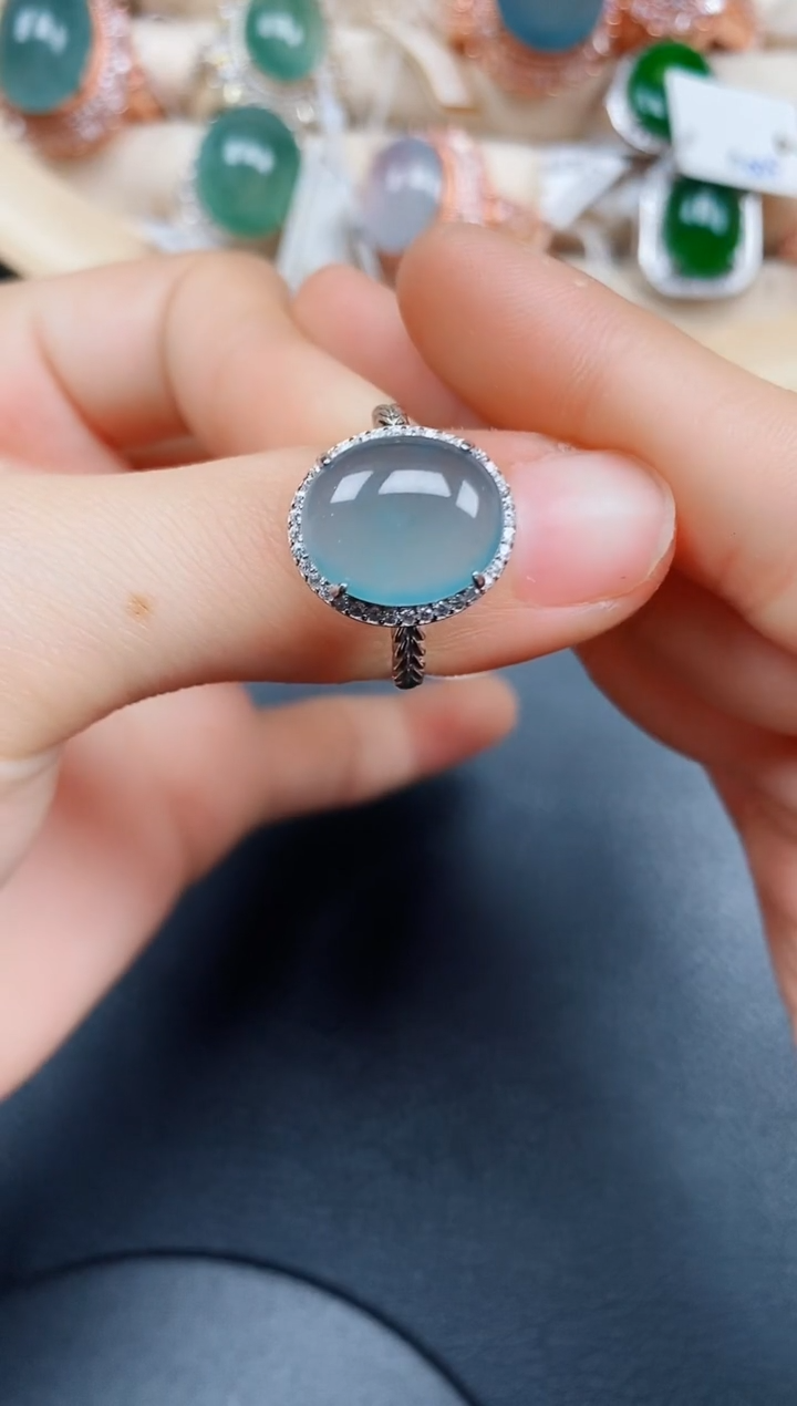 【闪购商品】翡翠戒指银S925镶嵌翡翠