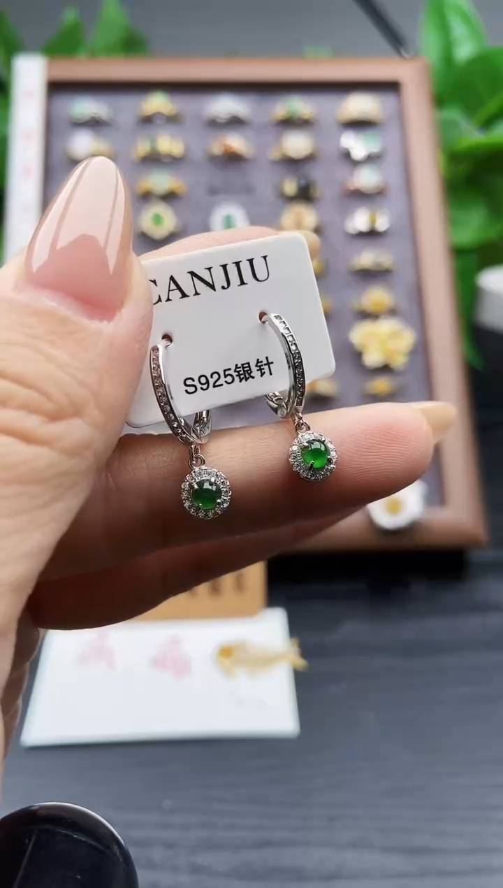 银S925镶嵌戒指翡翠12
