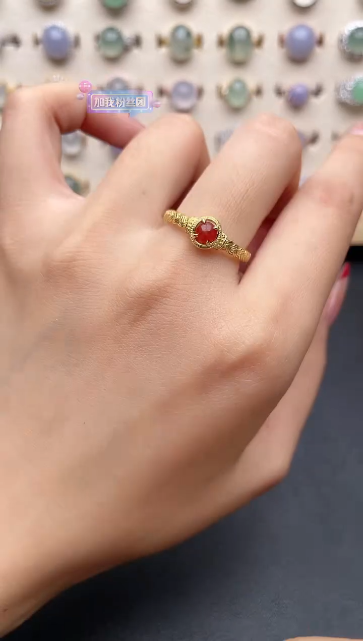 【闪购商品】翡翠戒指银S925镶嵌一物一证一礼盒