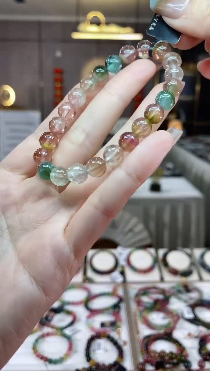 【闪购商品】碧玺西瓜单圈手串8mm+未镶嵌一物一证dan