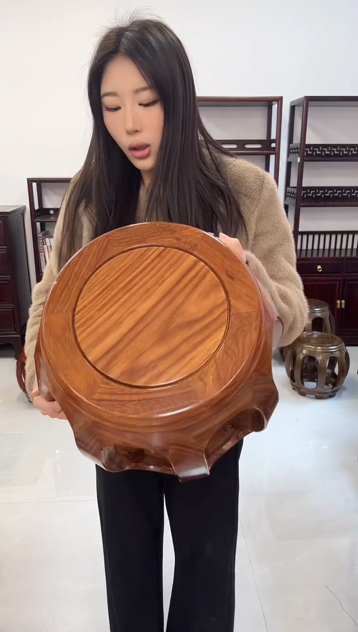 花梨木类家具4张亚花梨小号原木色鼓凳