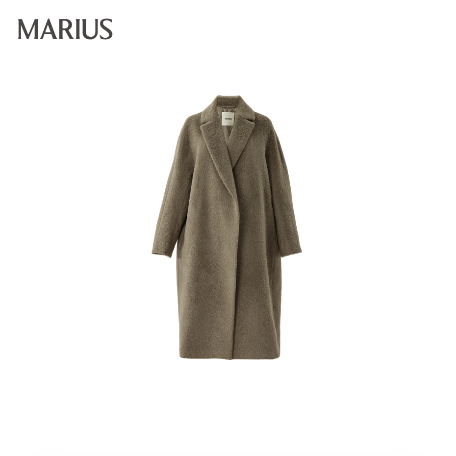 MARIUS"机场大衣国产版"低调微茧型翻领长大衣