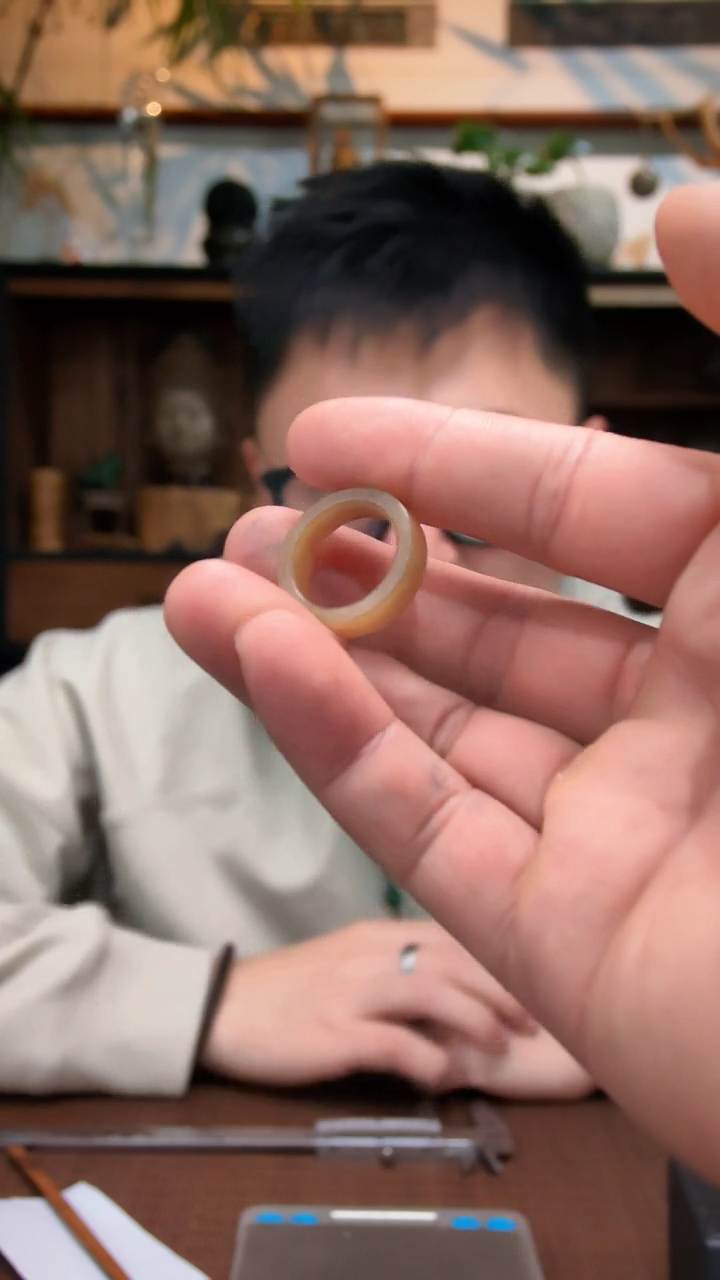 未镶嵌戒指和田玉杨***7糖料直切指环ZD17#