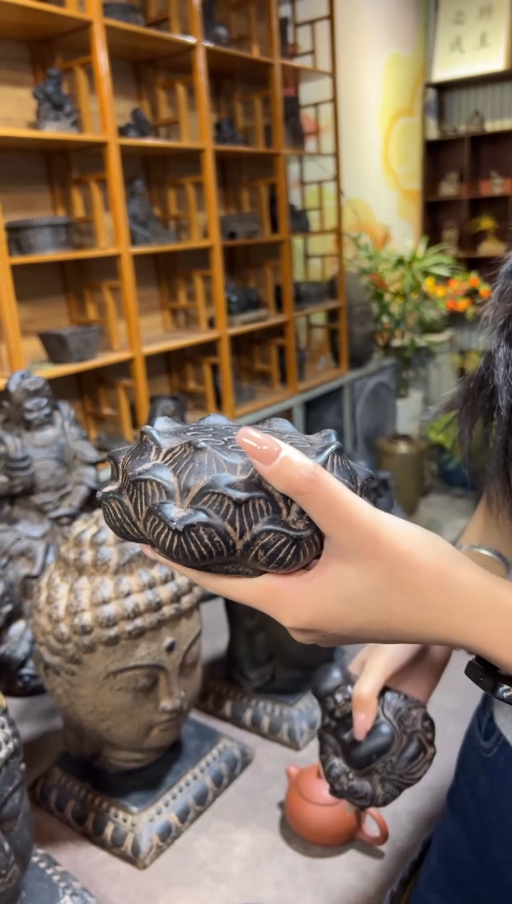 陶土莲蓬实心底座