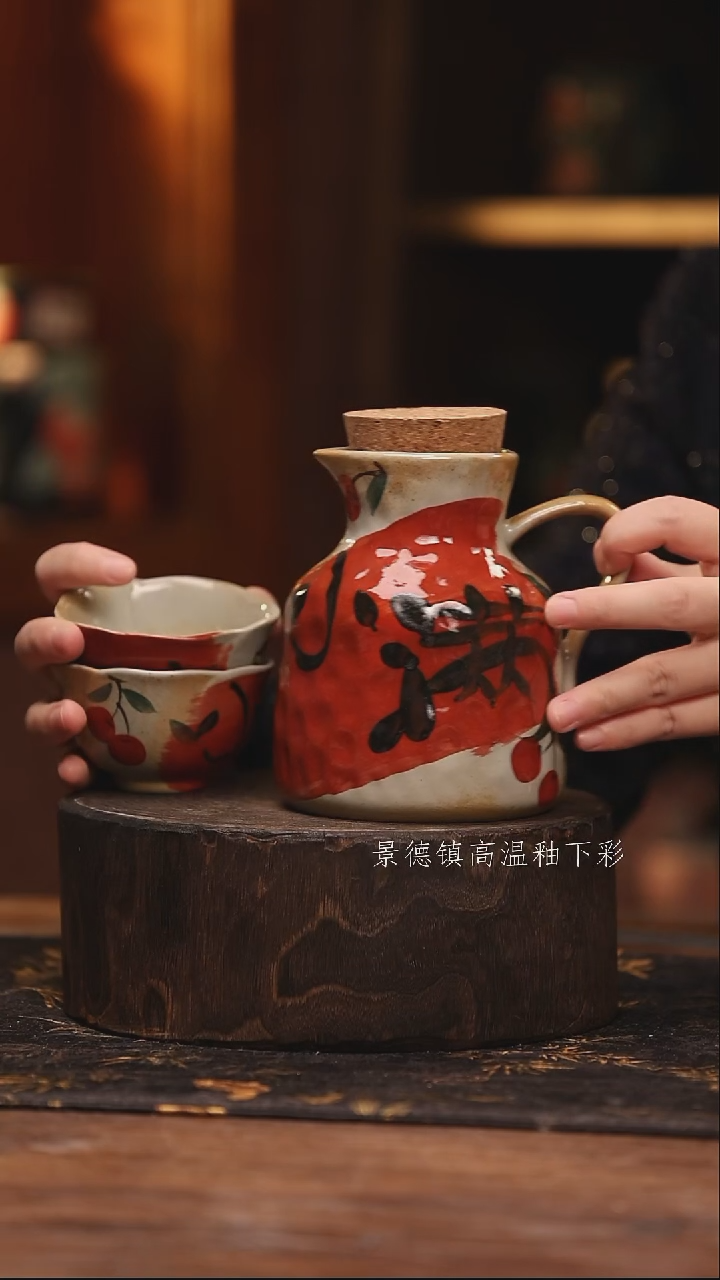 陶瓷  景德镇高温釉下手绘陶瓷@L743@