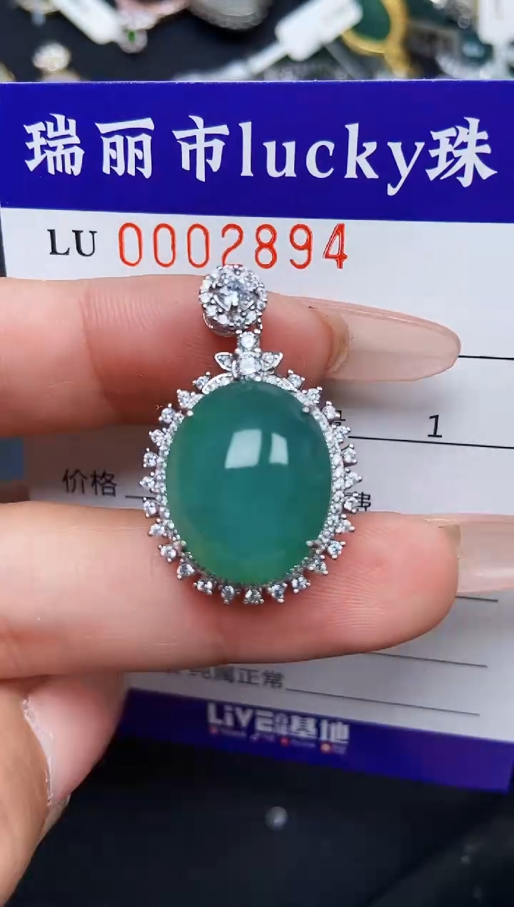 【闪购商品】翡翠颈饰银S925镶嵌2894