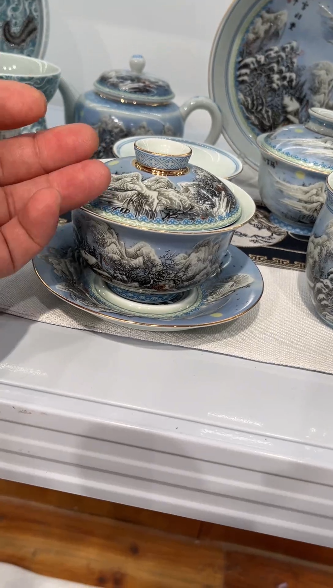 拜***林盖碗墨彩盖碗