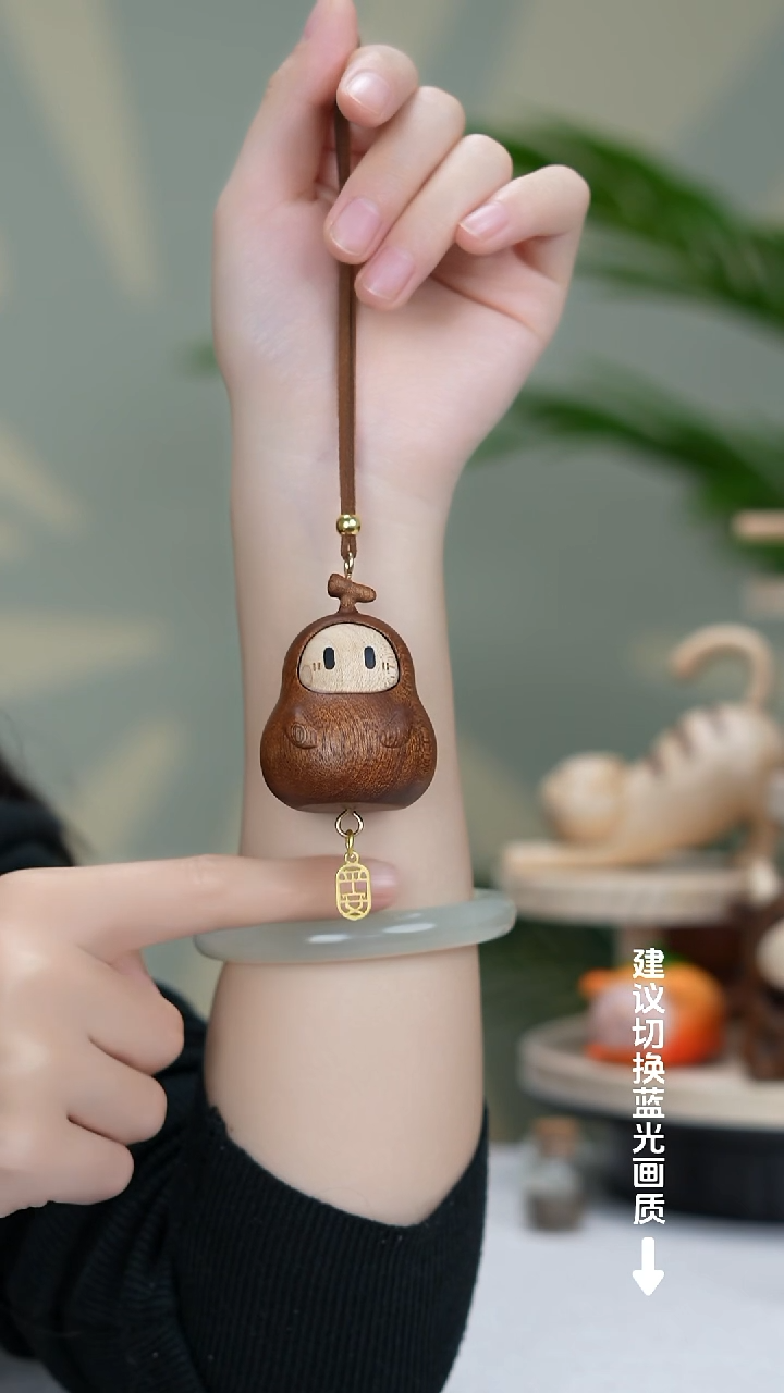 （新品首发）木质拼接福禄娃娃车挂件