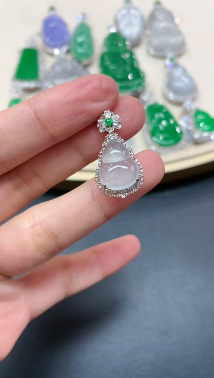 【闪购商品】翡翠吊坠(不含链)18K金镶嵌吊坠A331|7980