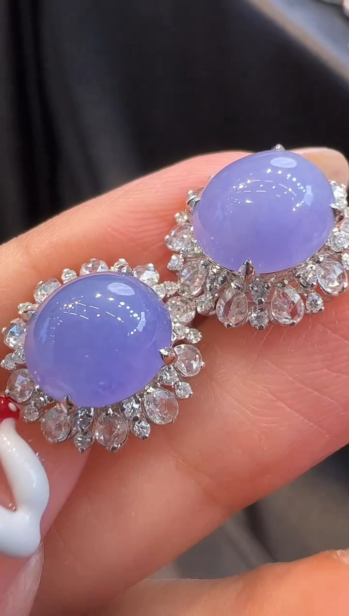 18K金镶嵌翡翠耳饰耳饰