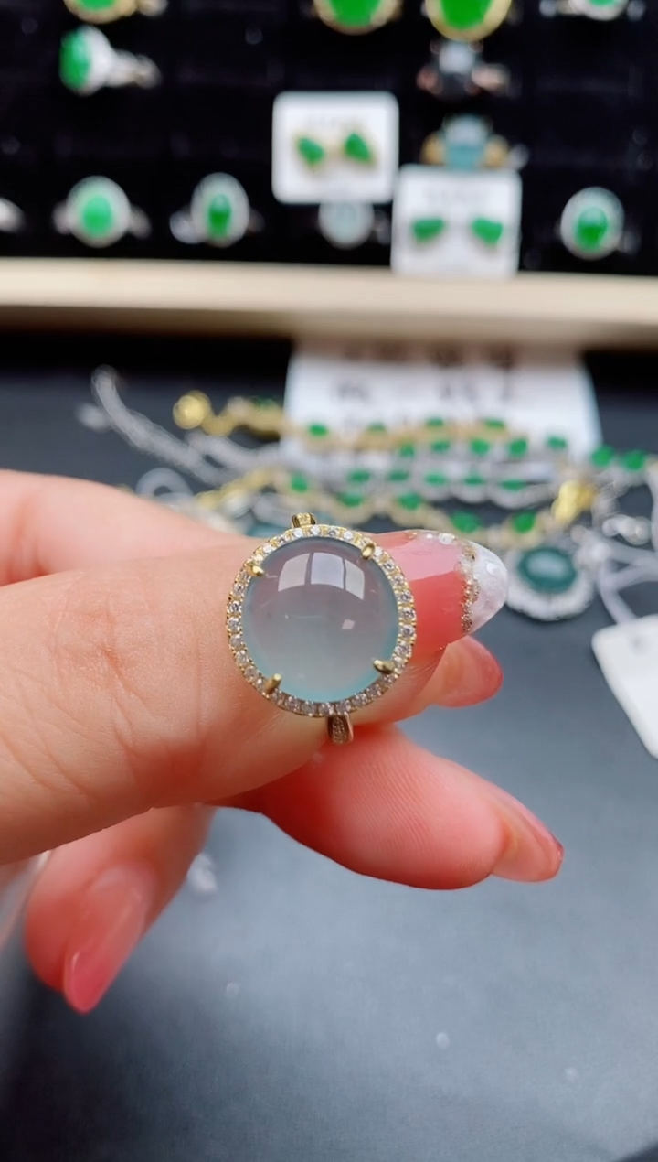 【闪购商品】翡翠戒指银S925镶嵌508550