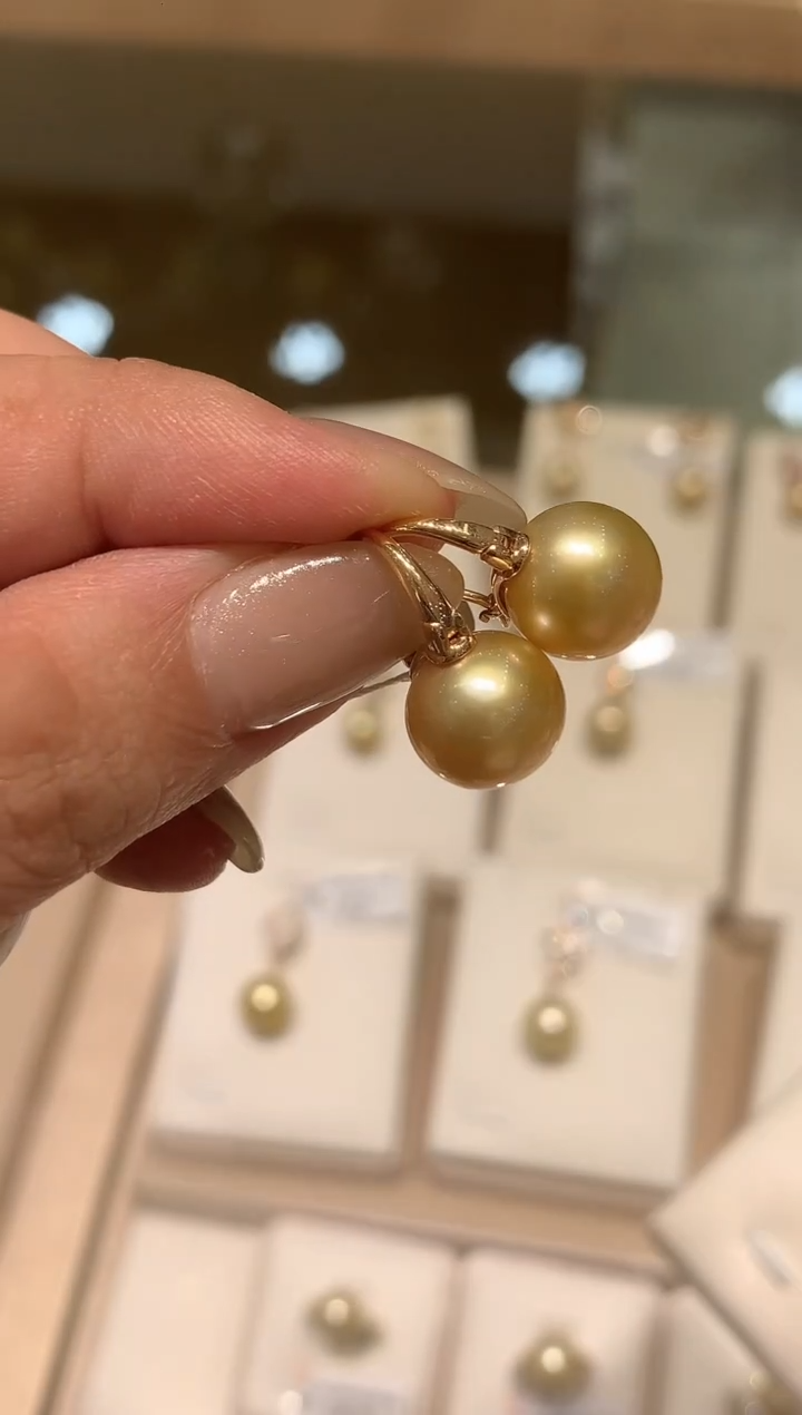 18K金镶嵌耳饰海水珍珠W77|7800