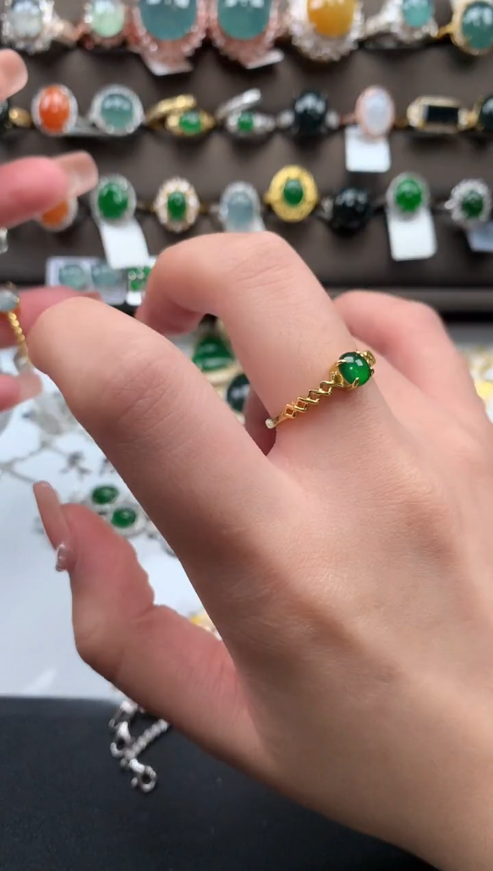 【闪购商品】翡翠戒指银S925镶嵌542141