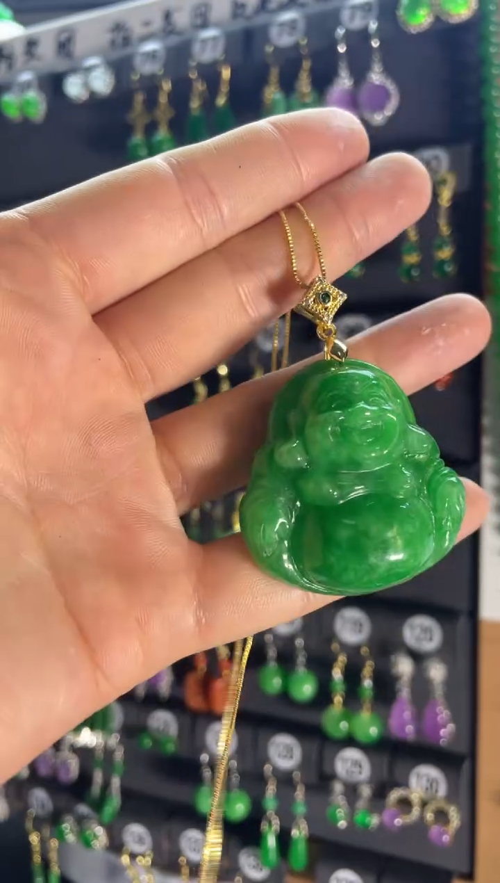 【闪购商品】翡翠颈饰银S925镶嵌看大吊坠