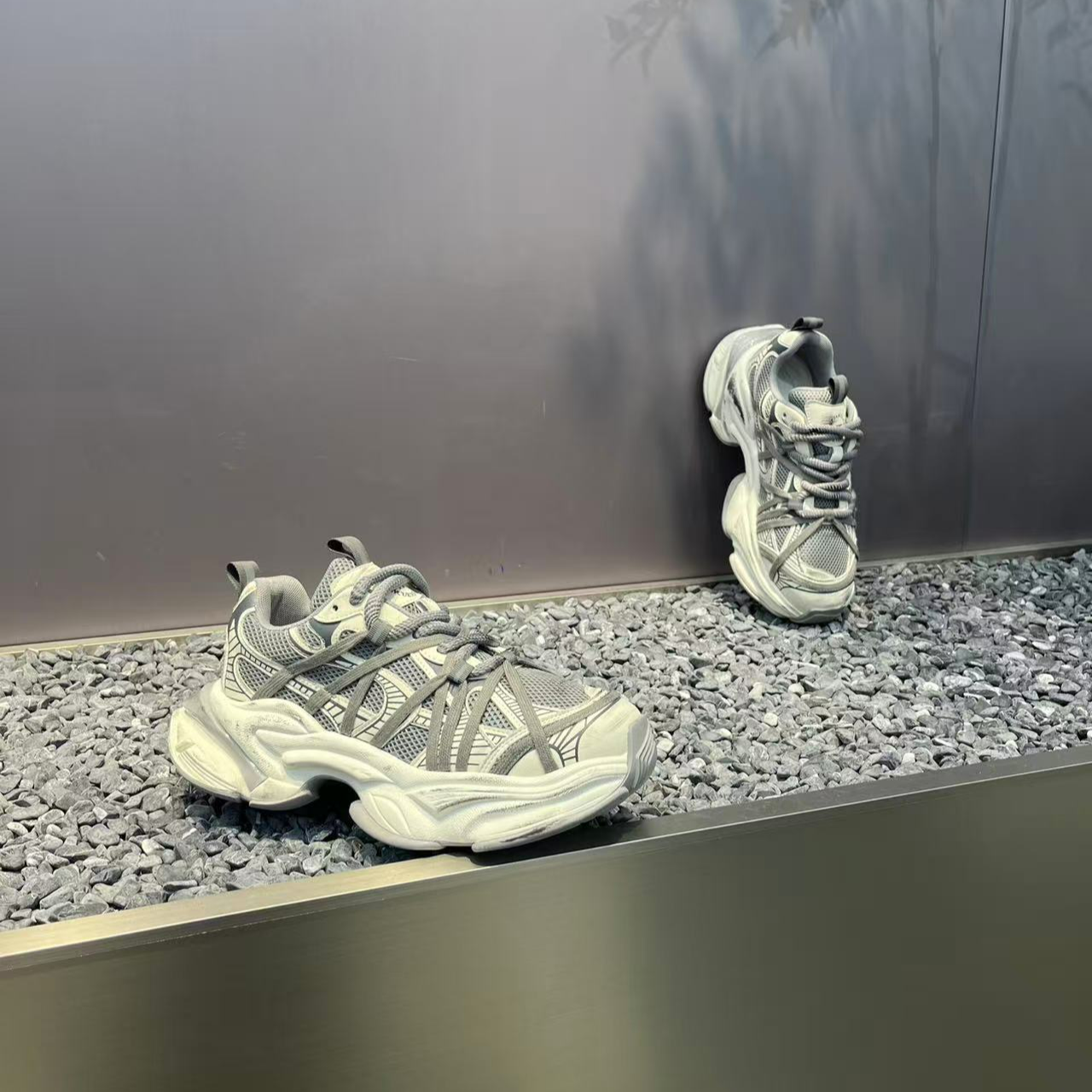 YS-原创早秋季新品时尚厚底增高巴家鞋带款小众复古男士老爹鞋