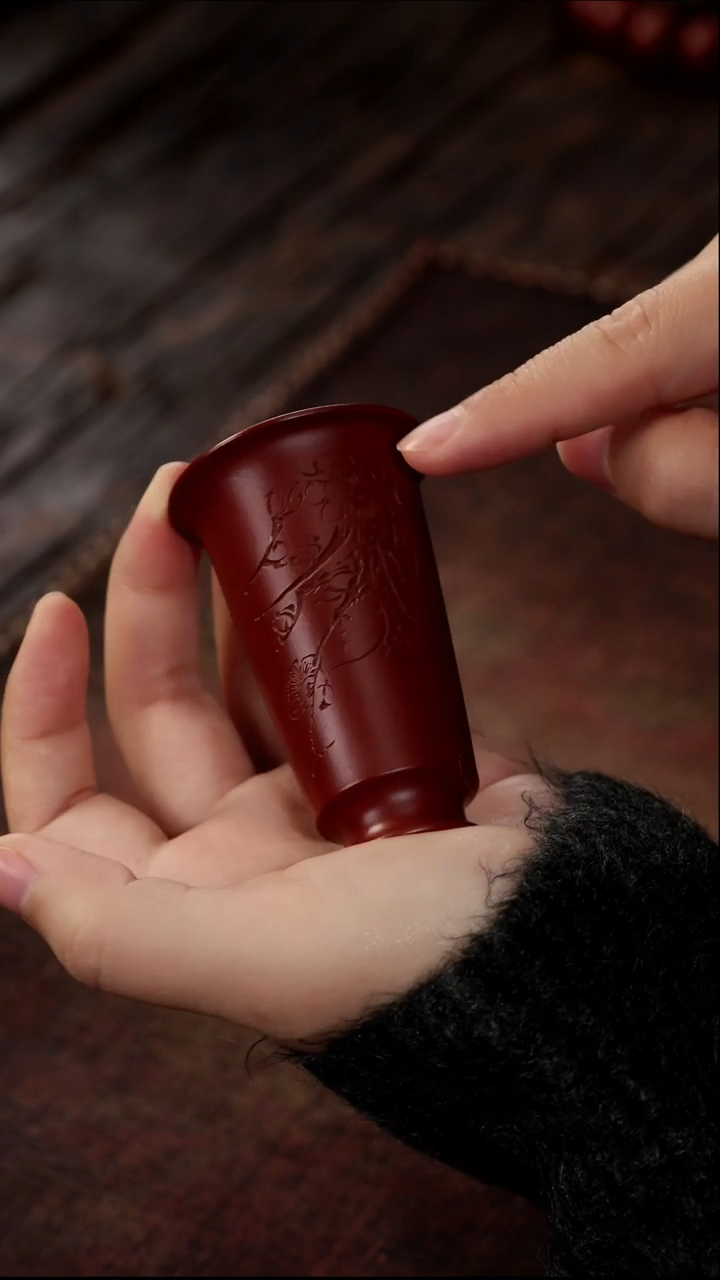 茶杯紫砂非遗茶器-梅花闻香