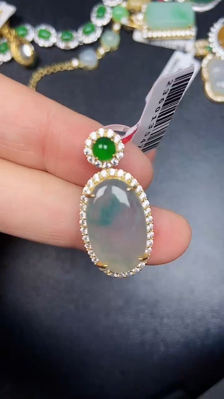 银S925镶嵌戒指翡翠8700