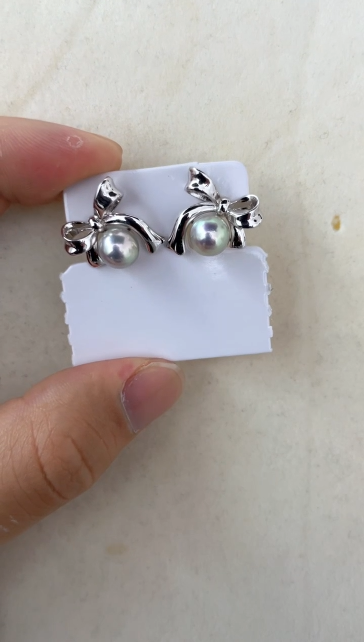 【闪购商品】海水珍珠耳饰银S925镶嵌耳钉