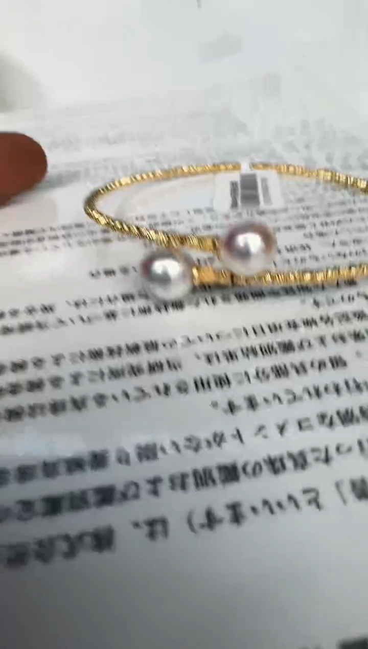 银S925镶嵌手镯海水珍珠手镯