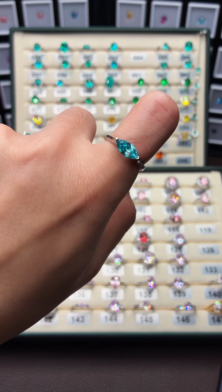 银S925镶嵌戒指碧玺0001