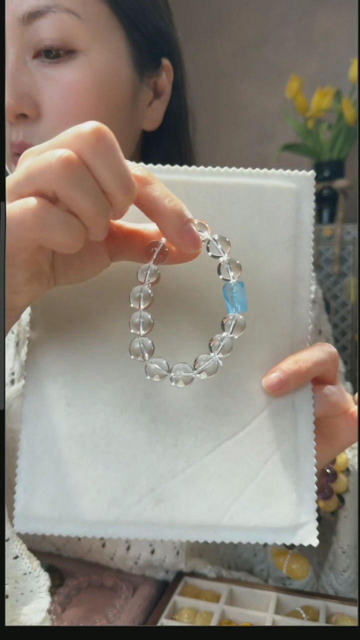 【闪购商品】水晶手串未镶嵌天然白水晶手串12mm