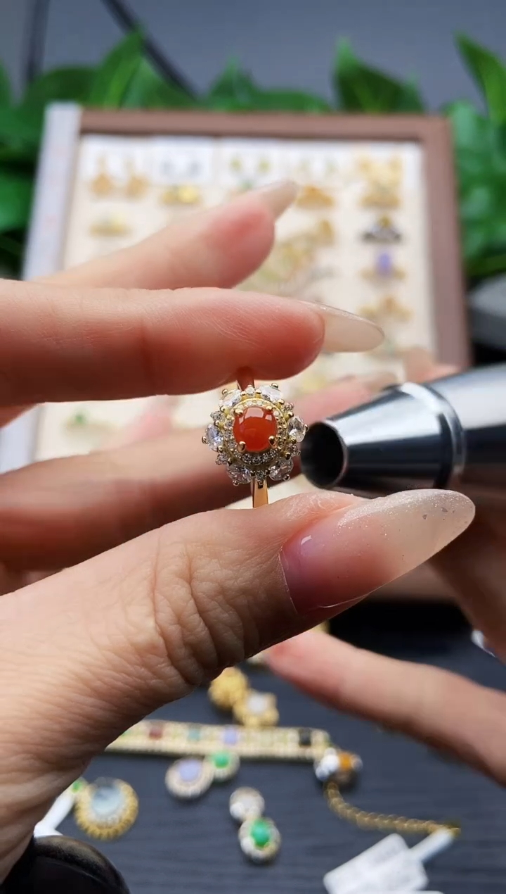 银S925镶嵌戒指翡翠12