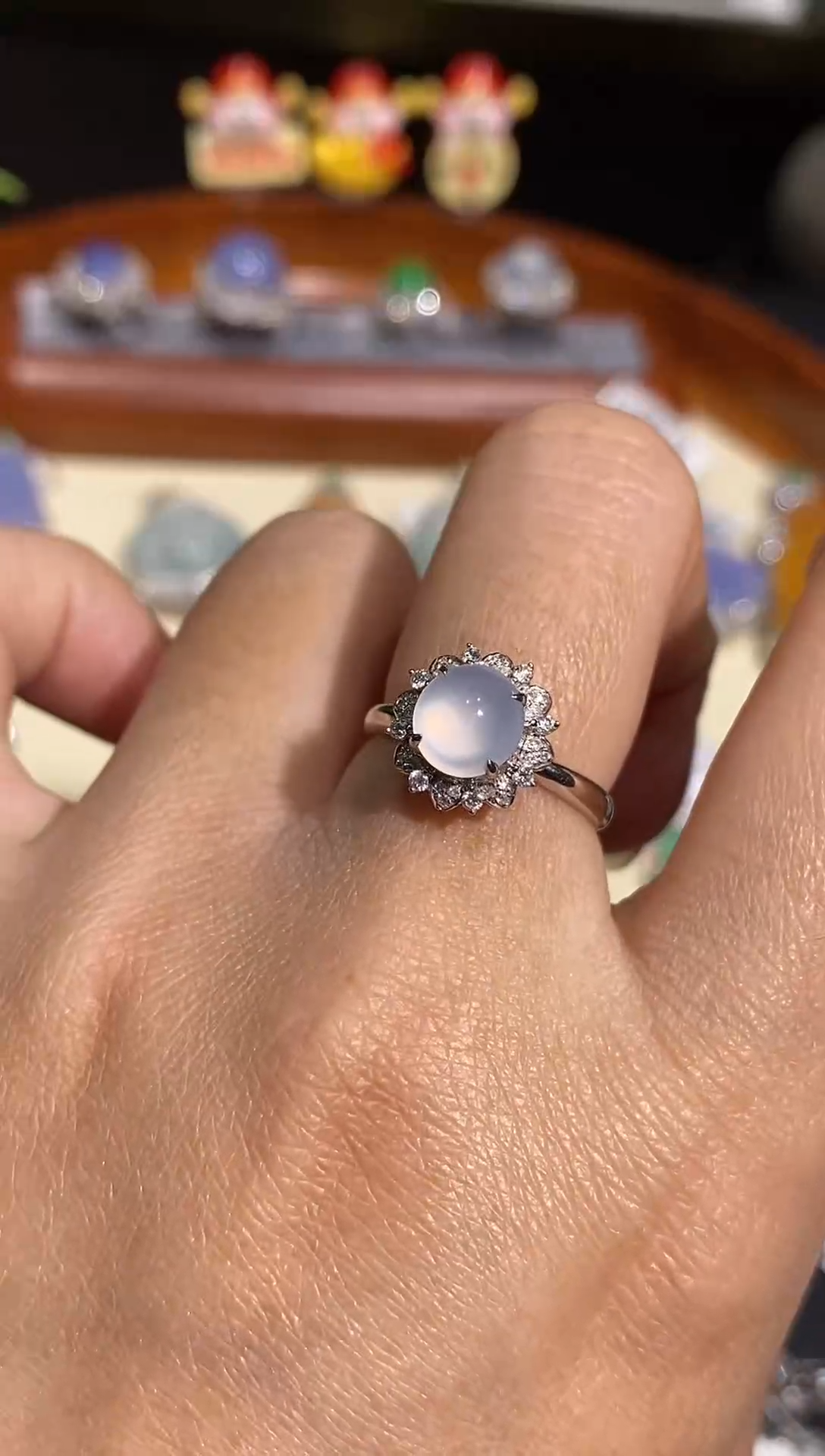 【闪购商品】翡翠戒指18K金镶嵌戒指