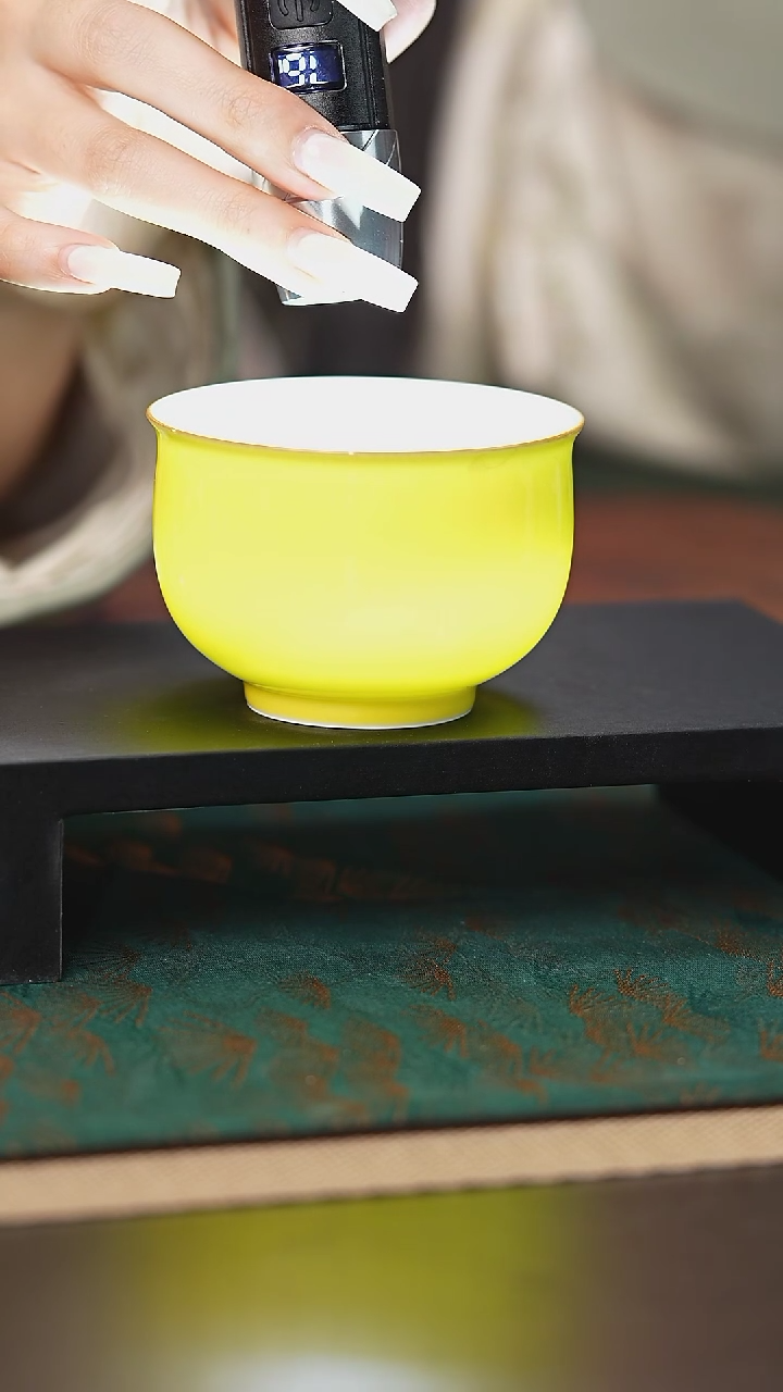 【闪购商品】摆件耕道堂柠檬黄贵妃杯