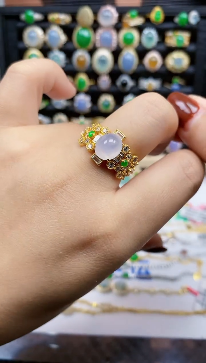 银S925镶嵌戒指翡翠56