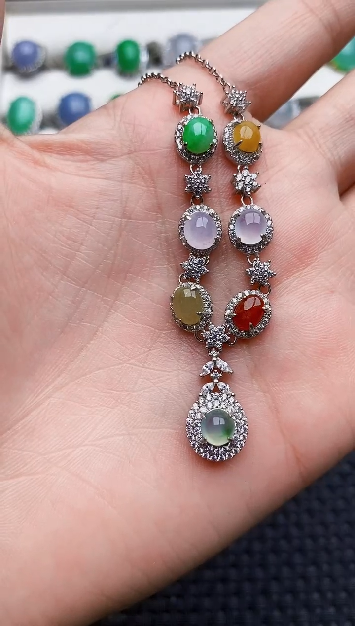 银S925镶嵌戒指翡翠0186