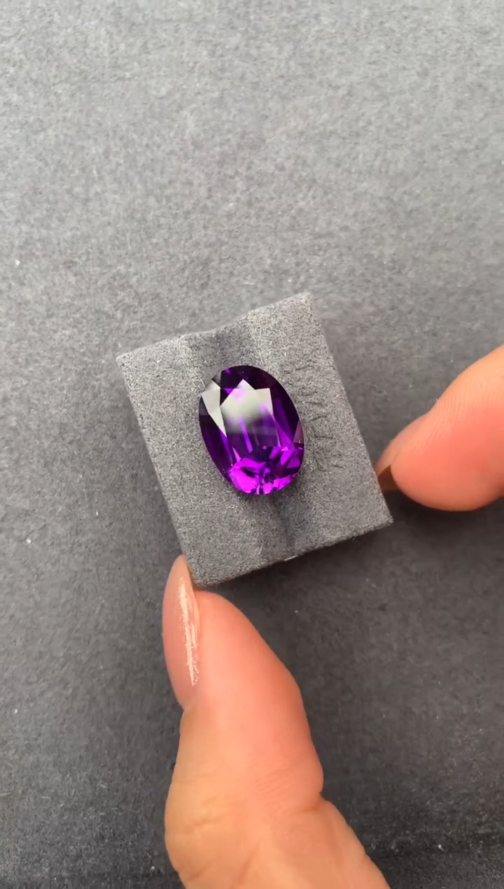 未镶嵌珠宝半成品紫晶7.7ct紫水晶 定制  FH